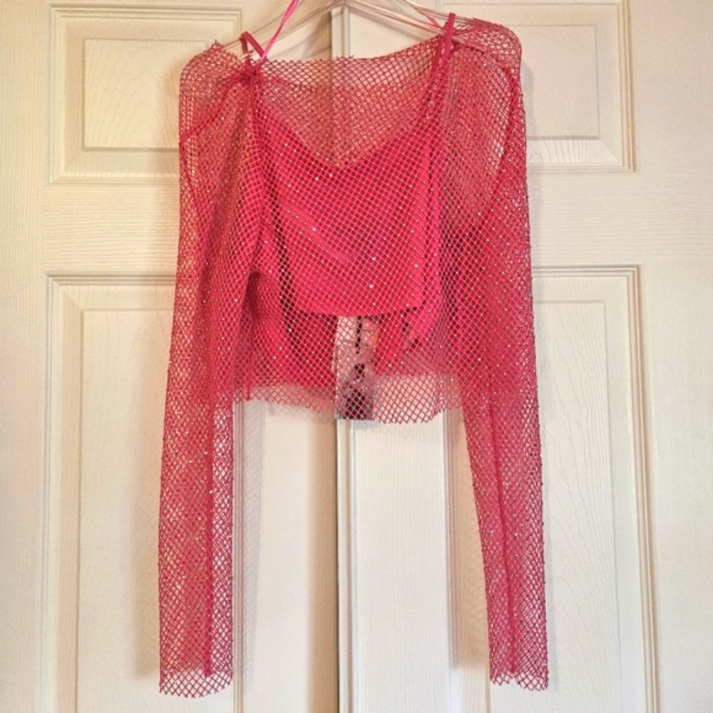 Sincerely Jules Pink Fishnet Skirt Set - Picture 3 of 7